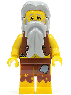 Preowned LEGO® Minifigure – Pirates pi112 Pirate Vest and Anchor Tattoo Gray Beard Gray Hai