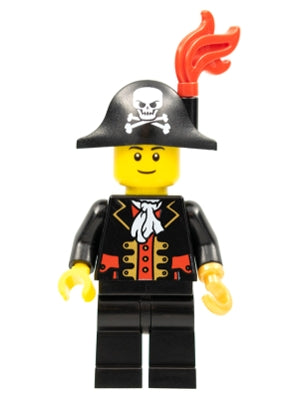 Preowned LEGO® Minifigure – Pirates pi138a Captain Bicorne Hat w/Skull and Plume Black Eyeb
