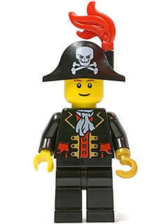 Preowned LEGO® Minifigure – Pirates pi138b Captain Bicorne Hat w/Skull and Plume Reddish Br