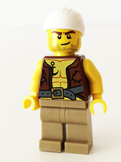 Preowned LEGO® Minifigure – Pirates pi158 Old Pirate Vest and Anchor Crooked Smile and Scar