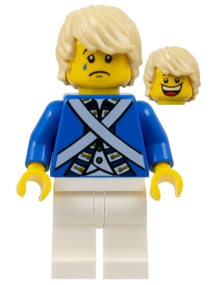 Preowned LEGO® Minifigure – Pirates pi175 Bluecoat Soldier 7 Tousled Hair (Head 4549620)