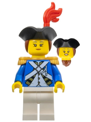 Preowned LEGO® Minifigure – Pirates pi194 Imperial Soldier IV Officer Female Black Tricorne