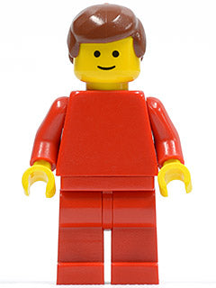 LEGO® Minifigure Town pln174 Plain Red Torso w/Red Arms Red Legs Reddish Brown M