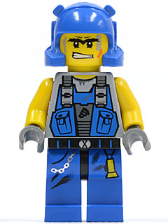 Preowned LEGO® Minifigure – Power Miners pm011 Power Miner Orange Scar Helmet