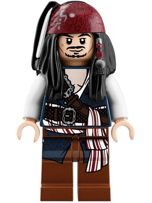 Preowned LEGO® Minifigure – Pirates of the Caribbean poc035 Captain Jack Sparrow Filigree V