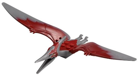 LEGO® ptera04 Dinosaur Pteranodon with 4 Studs with Dark Red Back and Large Curved Nostrils