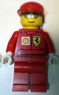 Preowned LEGO® Minifigure – Racers rac030bs F1 Ferrari Engineer w/Shell Torso Stickers Whit
