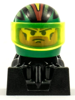 Preowned LEGO® Minifigure – Racers rac086 Off Road Racer Green and Black