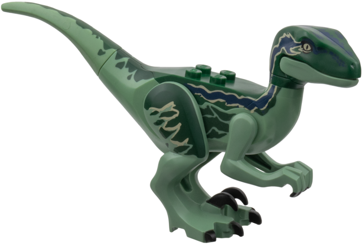 LEGO® raptor07 Dinosaur Raptor / Velociraptor with Dark Green Back and Dark Blue Markings (Jurassic World Blue)