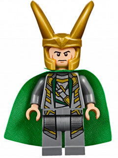 Preowned LEGO® Minifigure – Super Heroes sh0033a Loki 3.9cm Height Starched Fabric Cape