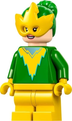 Preowned LEGO® Minifigure – Super Heroes sh0951 Electro - Bright Green Torso and Hair, Yellow Mask and Medium Legs