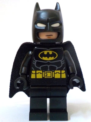 Preowned LEGO® Minifigure – Super Heroes sh0964 Batman - Black Suit, Yellow Belt, Cowl with White Eyes, Neutral / Angry with 