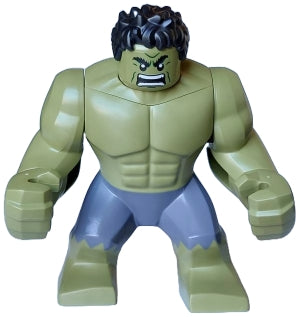 Preowned LEGO® Minifigure – Super Heroes sh0967 Hulk - Giant, Dark Bluish Gray Pants, Raging