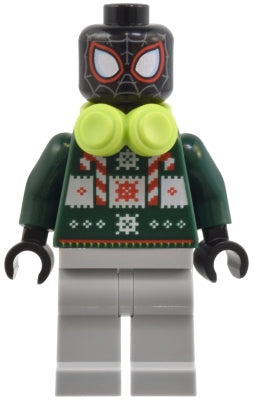 Preowned LEGO® Minifigure – Super Heroes sh0985 Spider-Man (Miles Morales) - Holiday Sweater, Headphones