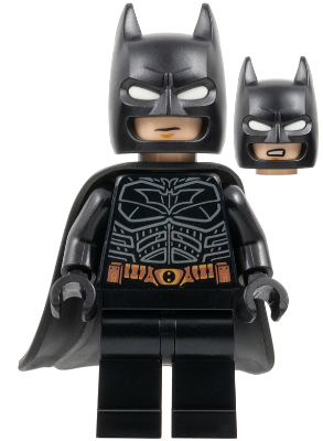 Preowned LEGO® Minifigure – Super Heroes sh1021 (Batman - Black Suit with Copper Belt, Cowl with White Eyes, Flexible Rubber 