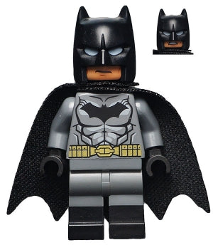 Preowned LEGO® Minifigure – Super Heroes sh0204 Batman Dark Bluish0 Gray Suit Gold Belt Black