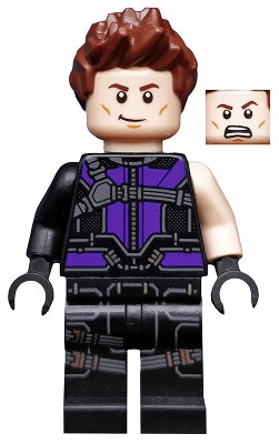 Preowned LEGO® Minifigure – Super Heroes sh0302 Hawkeye Black and Dark Purple Suit