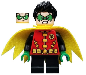 Preowned LEGO® Minifigure – Super Heroes sh0588 Robin Green Mask and Hands Black sh0ort Legs