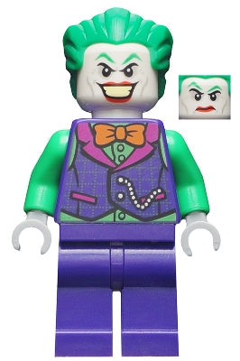 Preowned LEGO® Minifigure – Super Heroes sh0590 The Joker Orange Bow Tie Green Arms