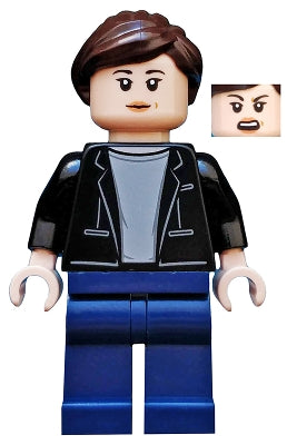 Preowned LEGO® Minifigure – Super Heroes sh0601 Maria Hill Black Jacket Light Bluish0 Gray sh0