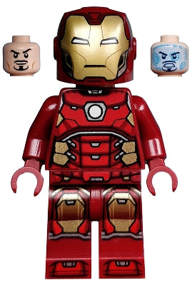 Preowned LEGO® Minifigure – Super Heroes sh0612 Iron Man Silver Hexagon on Chest
