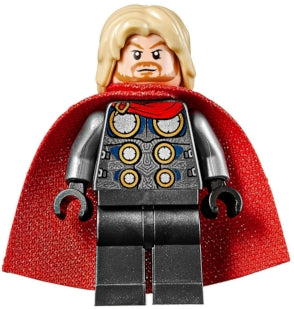Preowned LEGO® Minifigure – Super Heroes sh0623 Thor Spongy Cape Pearl Dark Gray Legs