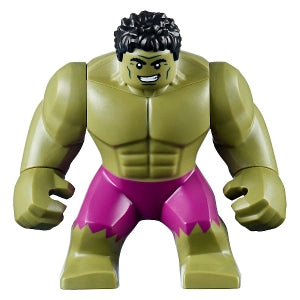 Preowned LEGO® Minifigure – Super Heroes sh0643 Hulk w/Black Hair and Magenta Pants