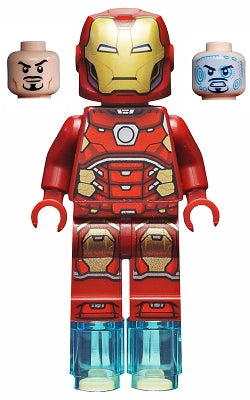 Preowned LEGO® Minifigure – Super Heroes sh0649 Iron Man Silver Hexagon on Chest Foot Repuls