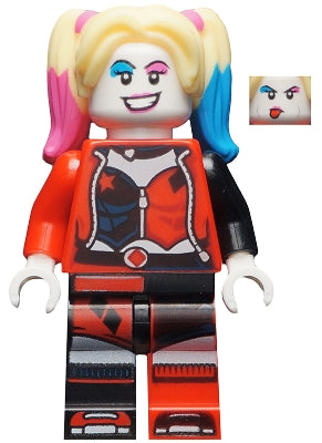 Preowned LEGO® Minifigure – Super Heroes sh0650 Harley Quinn Bright Light Yellow Hair Jacket