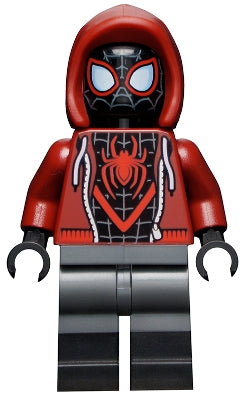 Preowned LEGO® Minifigure – Super Heroes sh0679 Spider-Man (Miles Morales) Dark Red Hood