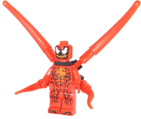 Preowned LEGO® Minifigure – Super Heroes sh0723 Carnage 2 Long and 2 sh0ort Appendages