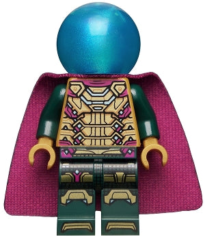 Preowned LEGO® Minifigure – Super Heroes sh0783 Mysterio Magenta Trim Dark Azure Head Satin