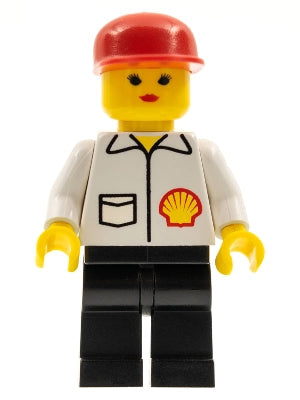 LEGO® Minifigure Town shell009 Shell Jacket Black Legs Red Cap Female