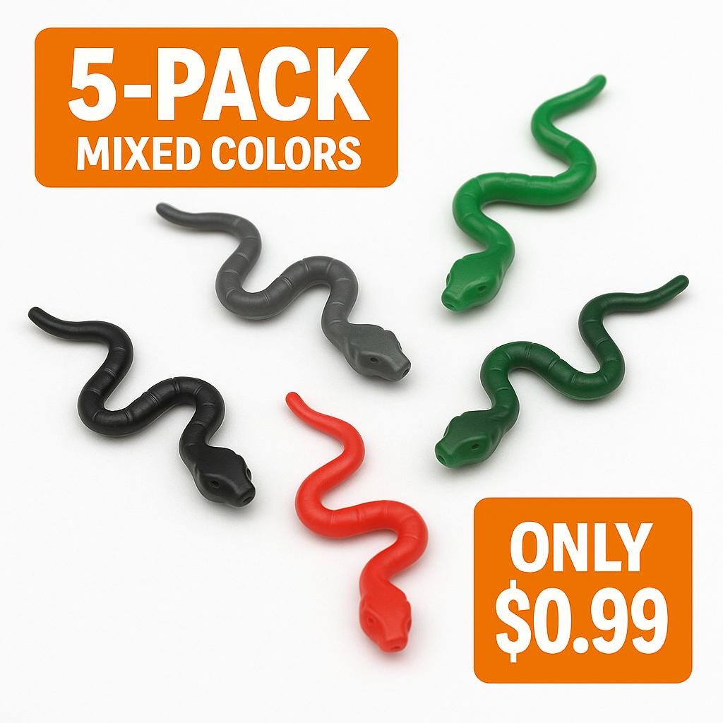 LEGO® Snake 5-Pack – Mixed Colors Minifigure Accessory (Part 30115)