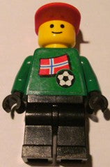 Preowned LEGO® Minifigure – Sports soc011s05 Soccer Player Norwegian Goalie Norwegian Flag