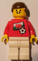 Preowned LEGO® Minifigure – Sports soc018s04 Soccer Player Welsh Player 1 Welsh Flag Torso