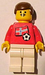 Preowned LEGO® Minifigure – Sports soc018s05 Soccer Player Norwegian Player 1 Norwegian Fla
