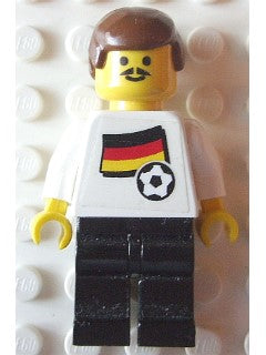 Preowned LEGO® Minifigure – Sports soc019s01 Soccer Player German Player 1 German Flag Tors