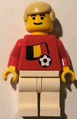 Preowned LEGO® Minifigure – Sports soc024s02 Soccer Player Belgian Player 2 Belgian Flag To