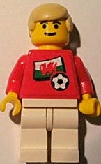 Preowned LEGO® Minifigure – Sports soc024s04 Soccer Player Welsh Player 2 Welsh Flag Torso