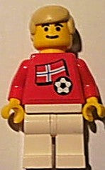 Preowned LEGO® Minifigure – Sports soc024s05 Soccer Player Norwegian Player 2 Norwegian Fla