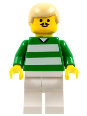 Preowned LEGO® Minifigure – Sports soc028 Soccer Player Green and White Team w/Number 9 on