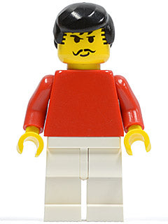 Preowned LEGO® Minifigure – Sports soc030 Soccer Player Red/White Team Player 3