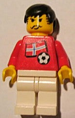Preowned LEGO® Minifigure – Sports soc030s05 Soccer Player Norwegian Player 3 Norwegian Fla