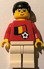 Preowned LEGO® Minifigure – Sports soc040s02 Soccer Player Belgian Player 5 Belgian Flag To