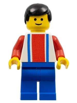 Preowned LEGO® Minifigure – Sports soc043 Soccer Player Red White and Blue Team w/Number 18