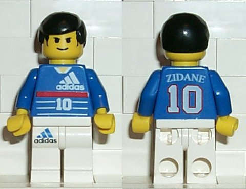 Preowned LEGO® Minifigure – Sports soc044 Soccer Player Adidas Number 10 w/ZIDANE on Back