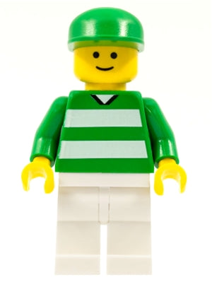 Preowned LEGO® Minifigure – Sports soc046 Soccer Fan Green and White Team Green Cap