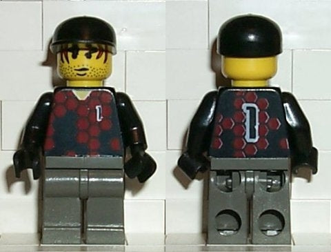 Preowned LEGO® Minifigure – Sports soc055 Soccer Player Red and Blue Team Goalie w/Number 1