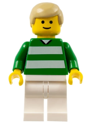 Preowned LEGO® Minifigure – Sports soc059 Soccer Player Green and White Team w/Number 18 on
